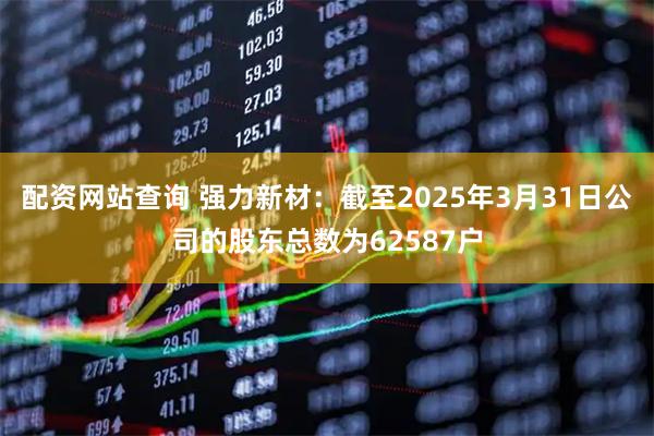 配资网站查询 强力新材：截至2025年3月31日公司的股东总数为62587户